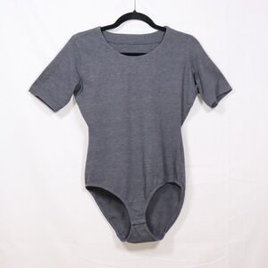Reflections by Spiegel Bodysuit Medium Gray Womens Minimalist Basic